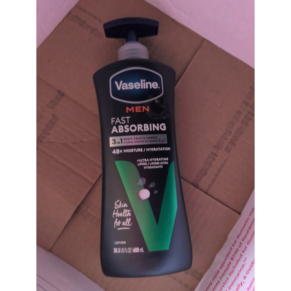 *New* Vaseline Men Fast Absorbing 3-in-1 Face Hands & Body Lotion For Men 20.3oz